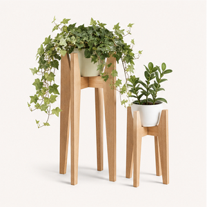 Handcrafted Solid Wood Plant Stand Modern Indoor Flower <b>Pot</b> <b>Holder</b> Style Planter Display Rack for Living Room and Office Decor - Product Image 1
