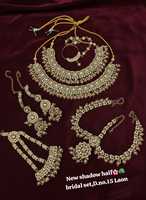 Parure de collier ras-du-cou et boucles d'oreilles de mariée en zircon plaqué or et rhodium, haute qualité, pour mariage ethnique, fiançailles, anniversaire, fête