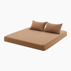 Drap-housse marron 100 % coton prélavé, taille et couleur personnalisées, literie de haute qualité, doux et respirant, pour la maison et l'hôtel - Product Image 1