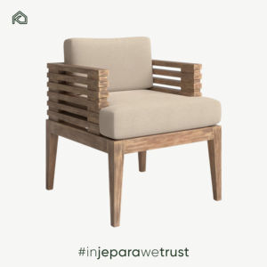 Silla de Madera de Teca Sólida para Exteriores con Cojín, Muebles para Patio, Jardín, Hotel, Resort, Proveedor de Indonesia - Product Image 4