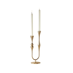 Modern Elegant Metal Gold Double <b>Taper</b> <b>Candle</b> Holder Luxury Metal U-Shaped Candlestick for Wedding Centerpieces Dinning Table - Product Image 1