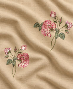 Tissu en coton biologique léger peigné à imprimé floral vert, tissé délavé pour pantalons larges décontractés d'été pour femmes - Product Image 4
