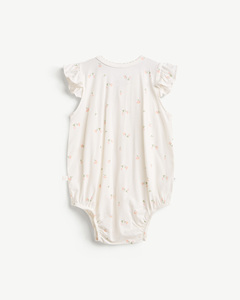 Combinaison bébé à manches courtes en modal et élasthanne, imprimé floral, pour nouveau-né fille, ODM Vietnam - Product Image 2