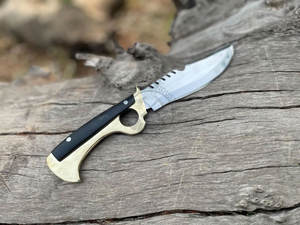 Nouveau Couteau de Chasse Daryl The Walking Dead Haut de Gamme Fait Main, Lame Full Tang en Acier à Haute Teneur en Carbone de 6,5 pouces, Manche en Bois Pakka et Laiton - Product Image 2