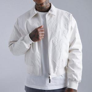 Chaqueta de Invierno Estilo Bomber para Hombre, de Alta Calidad, Personalizada con Letras Bordadas, Chaqueta Varsity de Cuero Genuino, Estilo Hip Hop, Venta al Por Mayor - Product Image 4