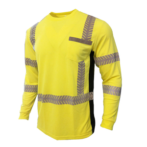 Chemise de travail haute visibilité pour hommes, en polyester coupe-vent réfléchissant, certifiée ANSI/ISEA 107, respirante et à séchage rapide, vente en gros - Product Image 4