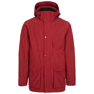 Top Trendy Premium Men's <b>Red</b> Hooded Rain <b>Jacket</b> <b>Waterproof</b> Polyester Winter Coat Casual Stand Collar Regular Fit Breathable - Product Image 1