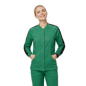 เสื้อสครับผู้หญิงแบบสั่งทำพิเศษ ติดกระดุมด้านหน้า เสื้อคลุมอุ่นๆ ชุดยูนิฟอร์มทางการแพทย์ ชุดพยาบาล ขายส่งราคาส่ง เสื้อสครับ - Product Image 1