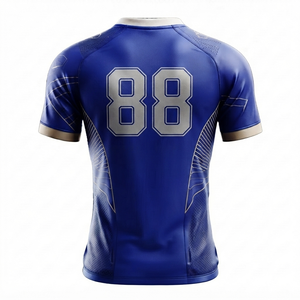 Maillot de football sportif personnalisé en polyester 100 % à transfert thermique, respirant, séchage rapide, coupe régulière, manches courtes, kit d'équipe, haut de sport - Product Image 5