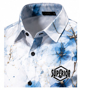 Chemise imprimée à manches longues pour homme, avec coutures de qualité supérieure, en coton mélangé doux, idéale pour les tenues décontractées et de soirée - Product Image 3