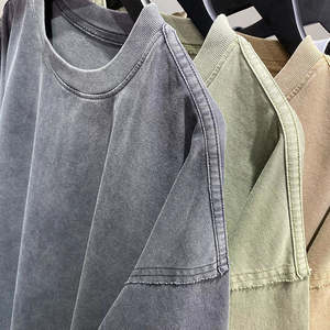 Camiseta Personalizada con Efecto Desgastado, 100% Algodón, 240 g/m², Cuello Redondo, Impresión DTG, Felpa Francesa, Estilo Vintage, Lavado Ácido, Talla Grande para Hombre - Product Image 5