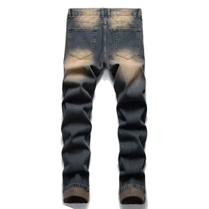 Jean personnalisé 2026 pour homme – Coupe slim, droite, édition affaires, ample, grande taille, formel, décontracté, effet usé - Product Image 2