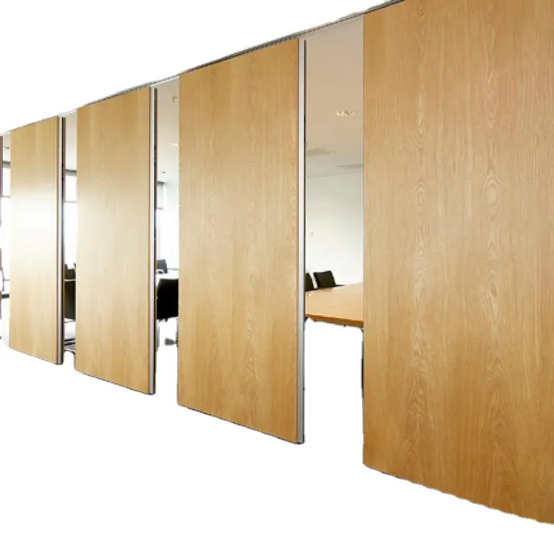 Kunden spezifisches modernes schall dichtes Holzmaserung-Design Bedienbare Trennwand Bewegliche Wandklapp-Trennwand für Restaurant