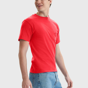 T-shirts décontractés pour hommes, 180 grammes, motif uni, en polyester-coton tricoté, design vierge, vente en gros - Product Image 1