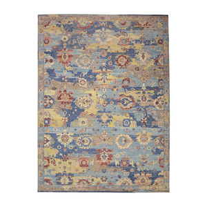 Handknotted Wool and Silk Contemporary <b>Abstract</b> <b>Rug</b> Premium Multicolor Living Room Carpet - Product Image 1