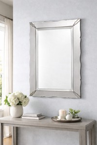 Venetian Rectangle Square Wall <b>Mirror</b> Etched Floral Beveled <b>Frame</b> Antique <b>Silver</b> Full Length Decorative Luxury Handmade Home Dec - Product Image 4