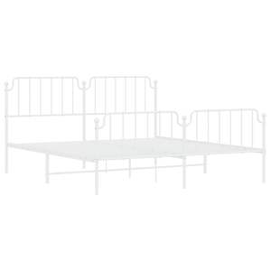 Cadre de lit complet en acier blanc thermolaqué, lit rectangulaire en métal - Product Image 4