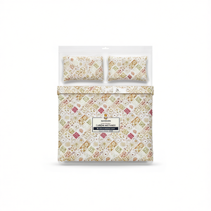 Gujri Patch Rajwada Luxe 300TC High Quality Cotton Bed Sheet <b>Set</b> 3-Piece King Size American Style Flat Bed Sheets for Home Hotel - Product Image 1