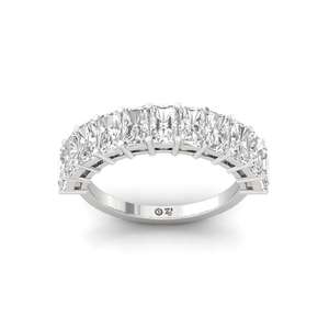 Bague demi-éternité en diamant de laboratoire taille radiant, en argent sterling 925 plaqué or, style luxueux pour femme - Product Image 3