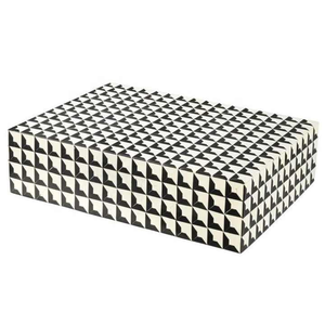 Caja de Almacenamiento de Joyas de Viaje, Portátil, Cuadrada, con Incrustaciones de Resina Geométrica, Modelo Love, Hecha a Mano y Personalizable - Product Image 4