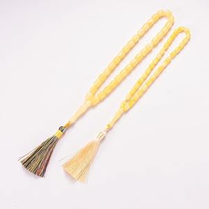 Tasbih en résine écologique fait main, perles ambre et turquoise, chapelet musulman, bijoux en pierre, sculpture peinte à la main - Product Image 3