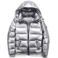 Veste matelassée d'hiver pour homme, noire, coupe-vent, imperméable, avec fermeture éclair, logo sur le devant, longueur standard, rembourrage en polyester