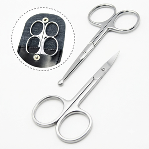 Pack of 2 Rounded & Curved Blunt Tip Scissors, Eyebrow & Baby <b>Nail</b> -Safe Stainless Steel, Nose Hair Scissors, Mustache & Facial - Product Image 1