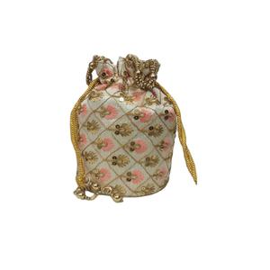Haute qualité à la main femmes Mini Potli sac cadeau de mariage mode Style poignet sac à main perle broderie cordon fermeture - Product Image 1