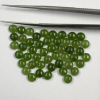 Mejor venta verde nefrita Jade 6mm redondo plano cabujón 100% piedras preciosas naturales venta al por mayor precio de fábrica tienda en línea del proveedor