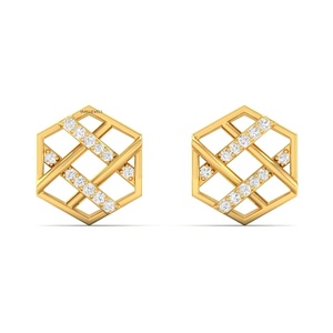 Pendientes de Diamantes Cultivados en Laboratorio, Corte Brillante Redondo, Diseño Minimalista, para Uso Diario de Mujeres, Oro de 10K, 14K, 18K, Plata 925, 935 - Product Image 4