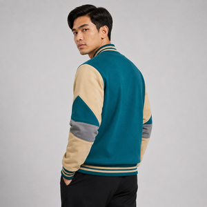 Men Varsity Jacket Custom Logo Soft Comfortable Casual Baseball Bomber Streetwear Varsity Jacket Wholesale High Quality - Product Image 3