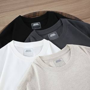 T-shirt pour homme en coton pur de luxe, coupe ample, couleur unie, antibactérien, 250 g, prix d'usine Chine Bangladesh, logo personnalisé OEM - Product Image 2