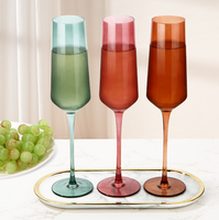 Coupe à vin en verre soufflé à la main, moderne et élégante, en cristal transparent, capacité 8 oz, idéale pour les mariages