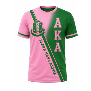 Camiseta Deportiva de Manga Corta Alpha AKA Rosa Verde con Cuello Redondo, Corte Regular y Patrón de Letras para Hombre - Product Image 5