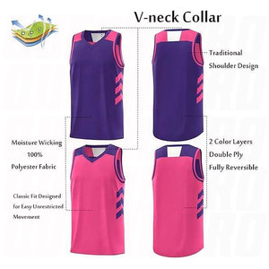 Maillots de basket-ball respirants et à séchage rapide de haute qualité, designs personnalisés, vêtements de sport en polyester, ensembles d'uniformes d'équipe, entraînements, matchs, jeux - Product Image 5