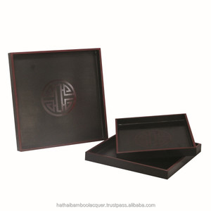 Bandejas de perlas madre hechas a mano de alta calidad de negocios de madera Bandejas para servir de fábrica directa al por mayor laca Hathai de Vietnam - Product Image 4