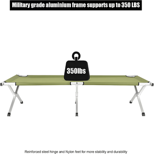Cama de Campaña Plegable Portátil Color Verde Militar con Bolsa de Transporte, Muebles de Camping - Product Image 5