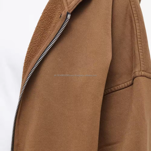 Sweat à capuche personnalisé de haute qualité, poids lourd, surdimensionné, à épaules tombantes, double fermeture éclair, uni - Product Image 5