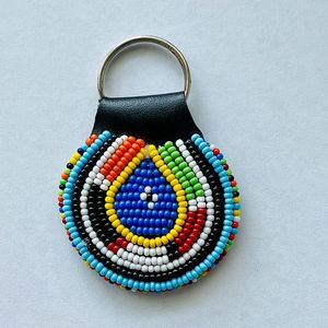 Custom Handmade Seed Beads Embroidery Keyring for <b>Bags</b> and <b>Keys</b> Decorative Glass Seed Bead Keychain with Embroidery Craft Work - Product Image 2