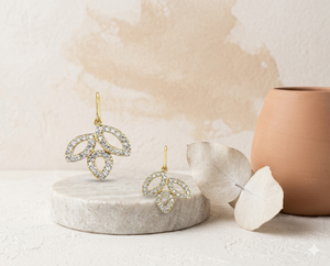 Pendientes de Clip para Mujer SHG en Oro Amarillo de 14 Quilates con Baño de Rodio, Diamantes de Corte Brillante Múltiple, Certificados por IGI, Regalo Vintage para Fiesta - Product Image 2