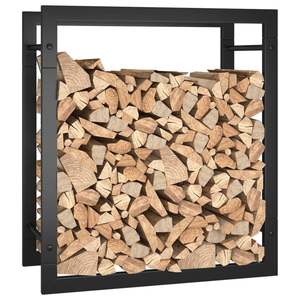 Matt Black Steel Firewood Rack 19.7"x11"x22" for <b>Fireplace</b> Sets & <b>Accessories</b> - Product Image 5