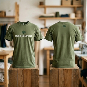 เสื้อยืดคอกลมผู้ชายผ้าฝ้ายออร์แกนิค 100% น้ำหนัก 180 กรัม พิมพ์โลโก้ได้ตามต้องการ รับผลิตแบบ OEM ระบายอากาศได้ดี แห้งเร็ว มีไซส์ใหญ่ แขนสั้น - Product Image 3