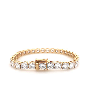 Pulsera de tenis de lujo de oro amarillo de 14K/18K con diamantes cultivados en laboratorio, diseño clásico con engaste de puntas - Product Image 2