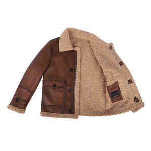 Blouson Bomber Décontracté Homme Hiver Haute Qualité en Cuir Véritable Peau de Mouton Lavé avec Fermeture Éclair – Service OEM – Vente Flash - Product Image 4