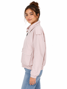 Chaqueta Bomber Ligera Informal con Cierre de Cremallera Livster, Exterior de Nailon/Algodón, Forro de Poliéster, Cierre Completo, Mangas Largas, Dobladillo Elástico - Product Image 2