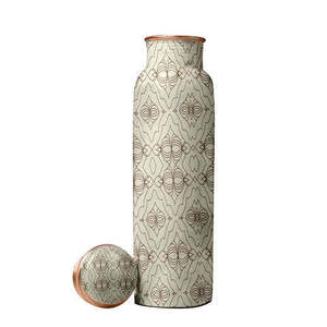 Hot Selling <b>Grey</b> Enamel Printed Copper Water Bottle for Health Benefits on Trending Sticker Office Gym Use Copper Water Bottle - Product Image 1