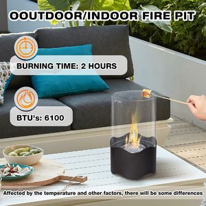 Bruciatore Portatile a Bioetanolo a Forma di Onda, Caminetto da Tavolo Nero per Uso Interno ed Esterno, Ideale per Hotel - Product Image 2