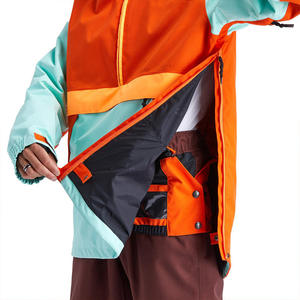 Veste de ski pour homme à blocs de couleur orange menthe, imperméable, à capuche, fermeture éclair, isolation synthétique, technologie Gore-Tex - Product Image 5