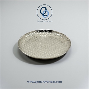 Handmade Aluminium Round <b>Serving</b> <b>Tray</b> for Home & Catering/Restaurant Use Custom Size Available - Product Image 2