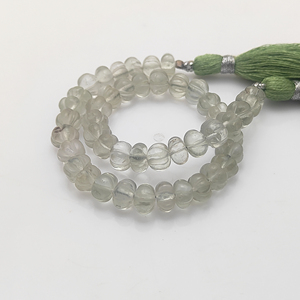 ลูกปัดอะเมทิสต์สีเขียวธรรมชาติรูปฟักทองขนาด 5–7 มม. ลูกปัดควอตซ์แกะสลักรูปเมลอน ขายส่งอุปกรณ์อัญมณี - Product Image 3